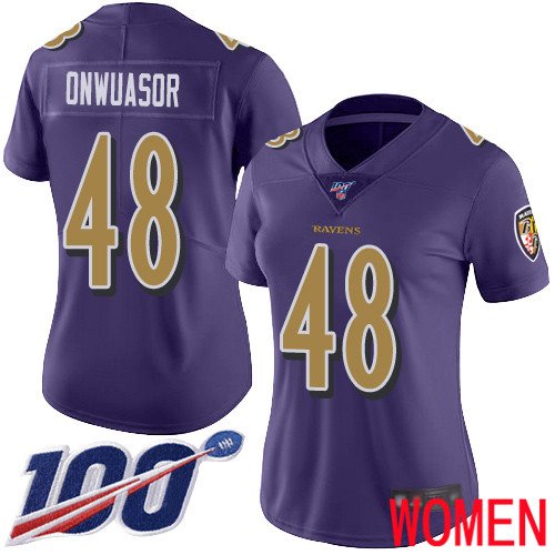 Baltimore Ravens Limited Purple Women Patrick Onwuasor Jersey NFL Football #48 100th Season Rush Vapor Untouchable->youth nfl jersey->Youth Jersey